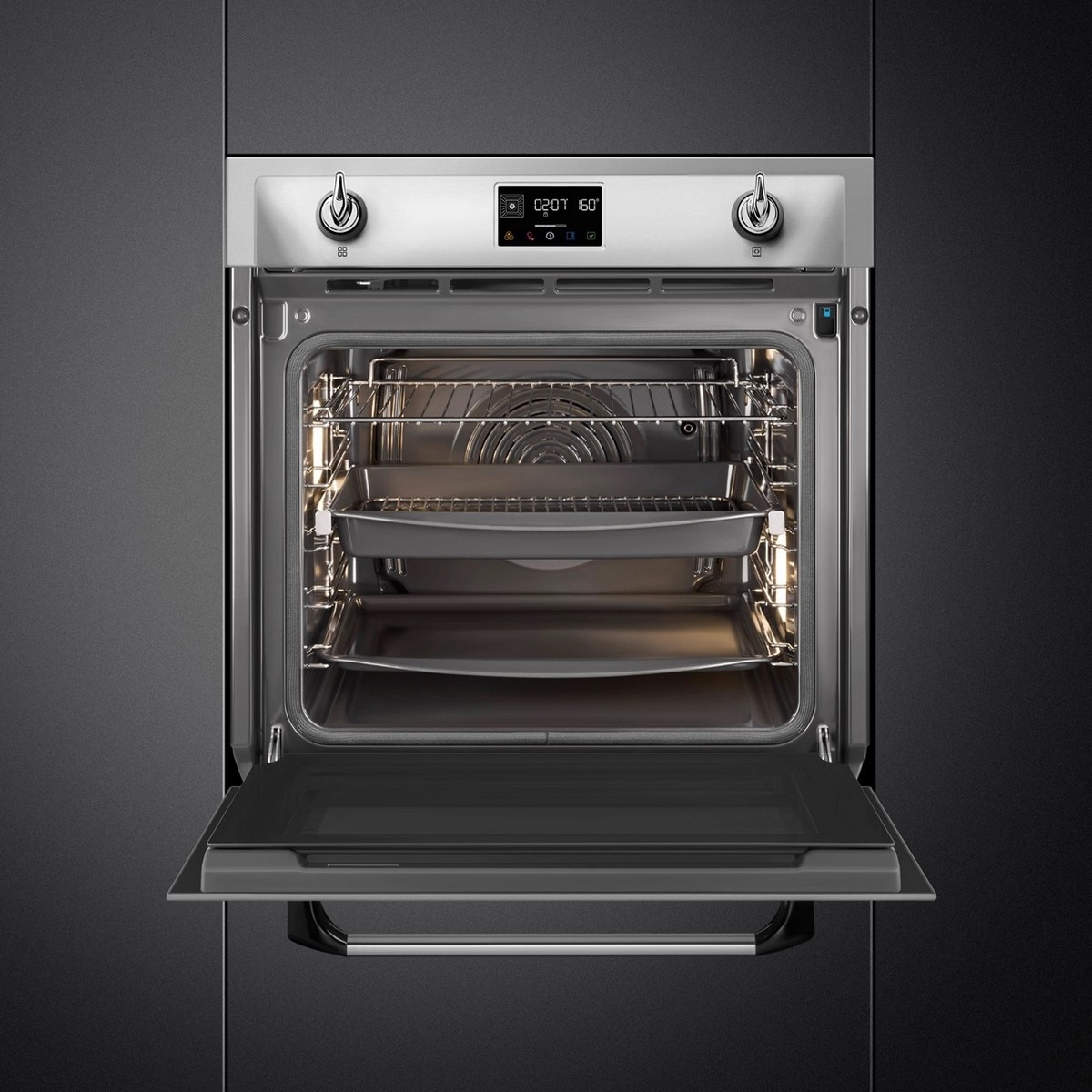 Forno Galileo Pyro Steam Smeg Victoria SOP6902S2PX com Sonda, Combinado com Vaporeira, de 3000 W e de 68 Litros - Aço Inox Aço inoxidável-3