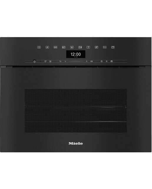 Forno a Vapor Combinado Compacto Miele DGC 7440 HCX sem Puxador, Pro DirectSensor, DualSteam e HydroClean e de 47 Litros - Preto Obsidiana Preto-1