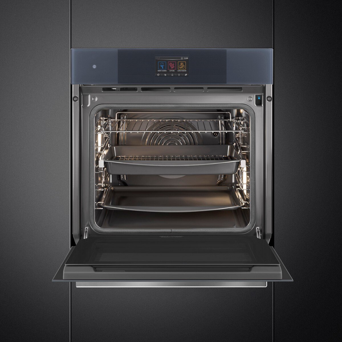 Forno Galileo Pyro Steam Smeg Linea SOP6104S2PG Combinado com Vaporeira, Pirolítico e de 68 Litros - Cinzento Cinzento-6