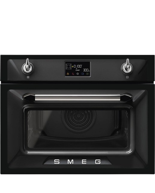 Forno Galileo Micro Combi Smeg Victoria SO4902M1N Combinado com Micro-ondas de 40 Litros - Preto Preto-1