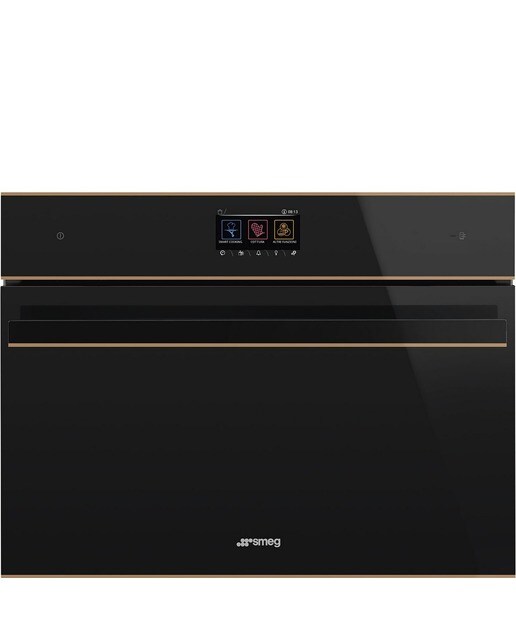 Forno Galileo Speedwave Smeg Dolce Stil Novo SO4604M2PNR Combinado com Micro-ondas de 40 Litros - Preto e Perfis Cobre Preto / Cobre-1