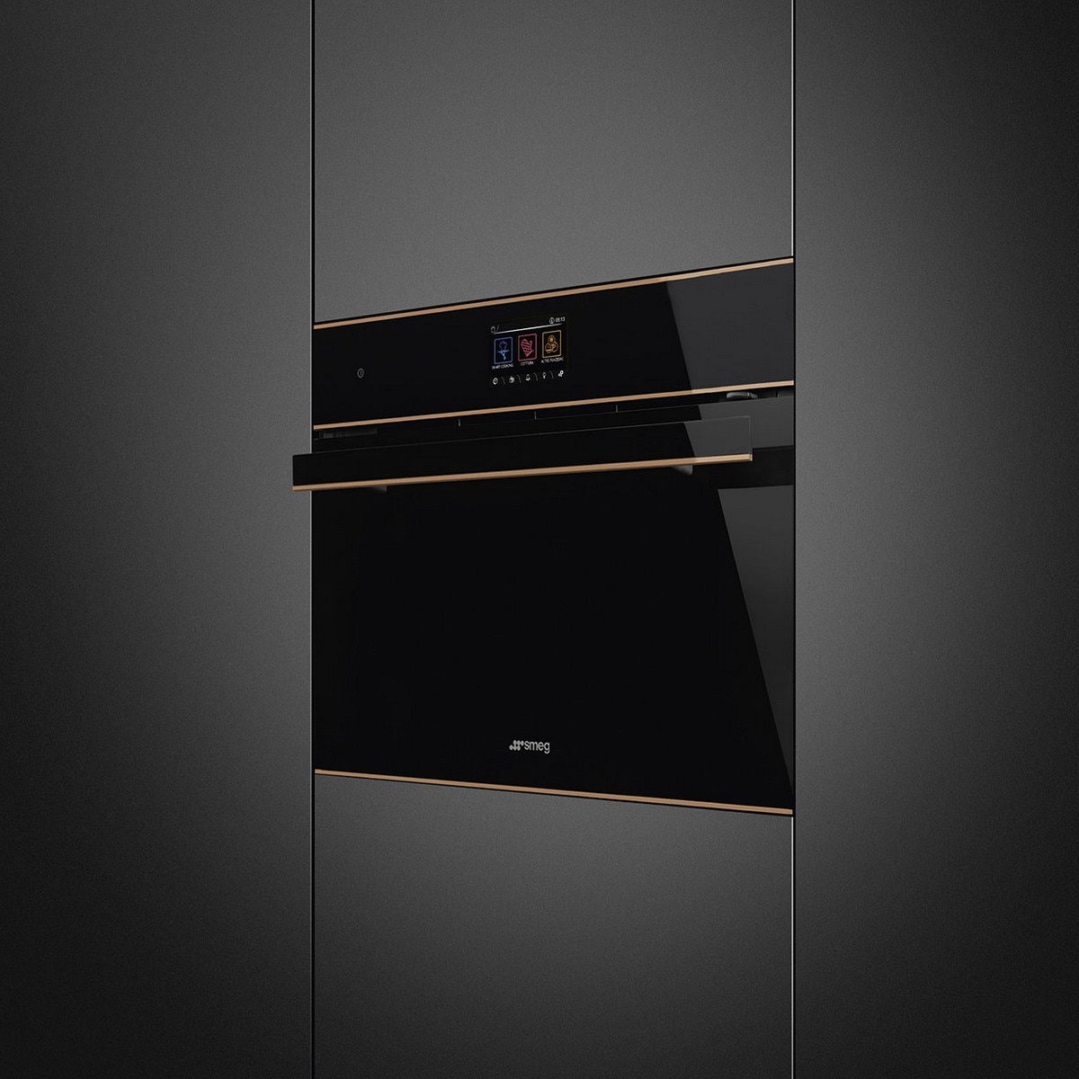 Forno Galileo Speedwave Smeg Dolce Stil Novo SO4604M2PNR Combinado com Micro-ondas de 40 Litros - Preto e Perfis Cobre Preto / Cobre-2