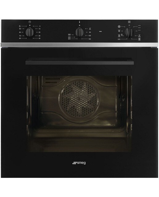 Forno Termoventilado Smeg Selezione SF64M3TB Limpeza VaporClean de 70 Litros - Preto Preto-1