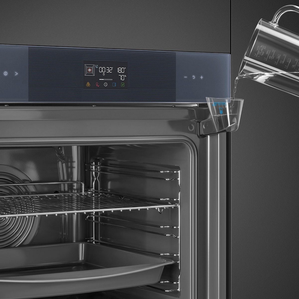 Forno Galileo Steam100 Smeg Linea SO6102S3PG Combinado com Vaporeira de 67 Litros - Neptune Grey 4