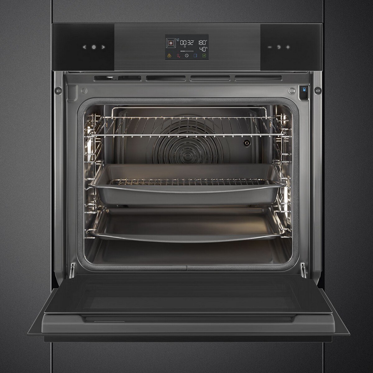 Forno Galileo Pyro Steam Smeg Linea SOP6102S2PB3 Combinado com Vaporeira de 68 Litros - Preto Preto-3