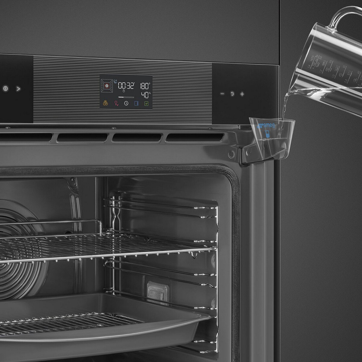 Forno Galileo Pyro Steam Smeg Linea SOP6102S2PB3 Combinado com Vaporeira de 68 Litros - Preto Preto-8