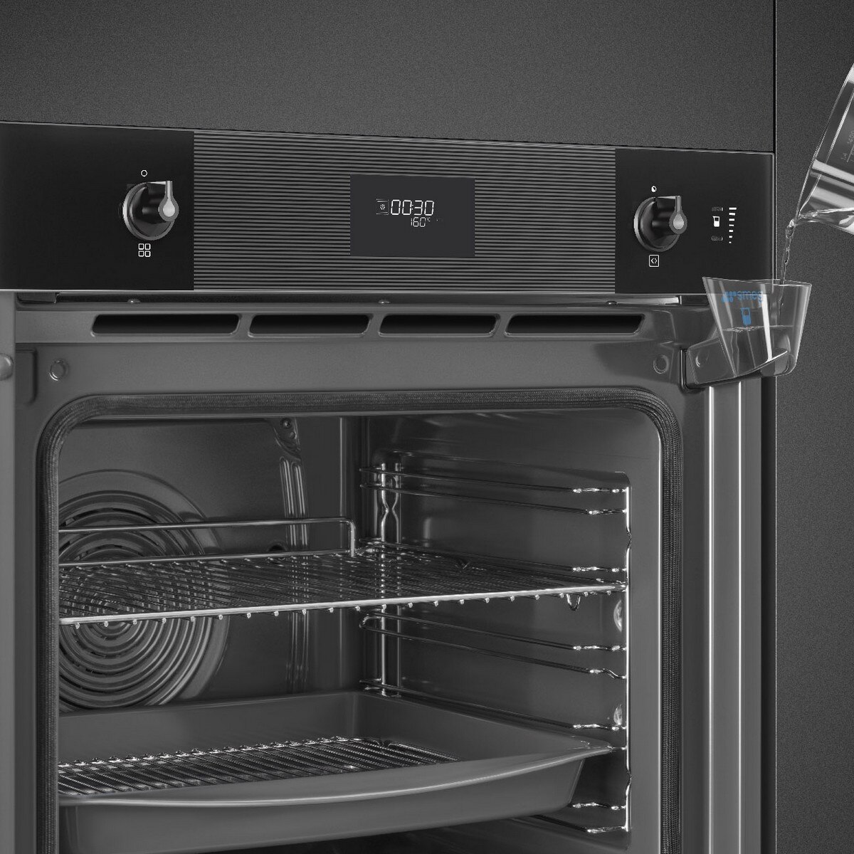 Forno Galileo Pyro Steam Smeg Linea SOP6101S2B3 Pirolítico Combinado com Vaporeira de 68 Litros - Preto Preto-3