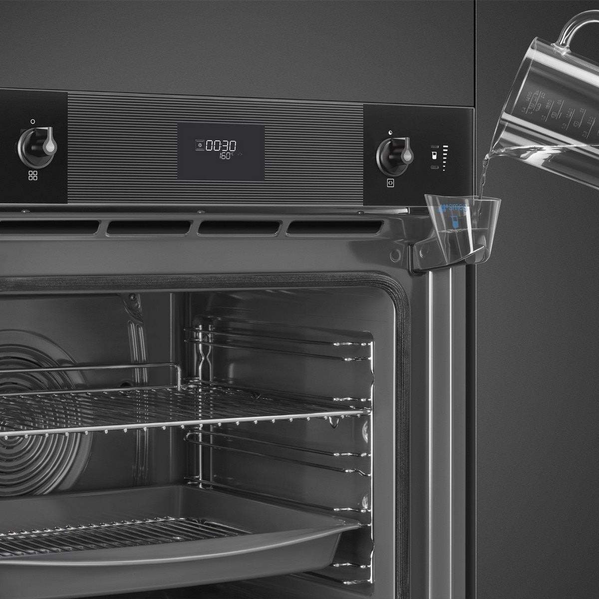 Forno Galileo Pyro Steam Smeg Linea SOP6101S2B3 Pirolítico Combinado com Vaporeira de 68 Litros - Preto Preto-8