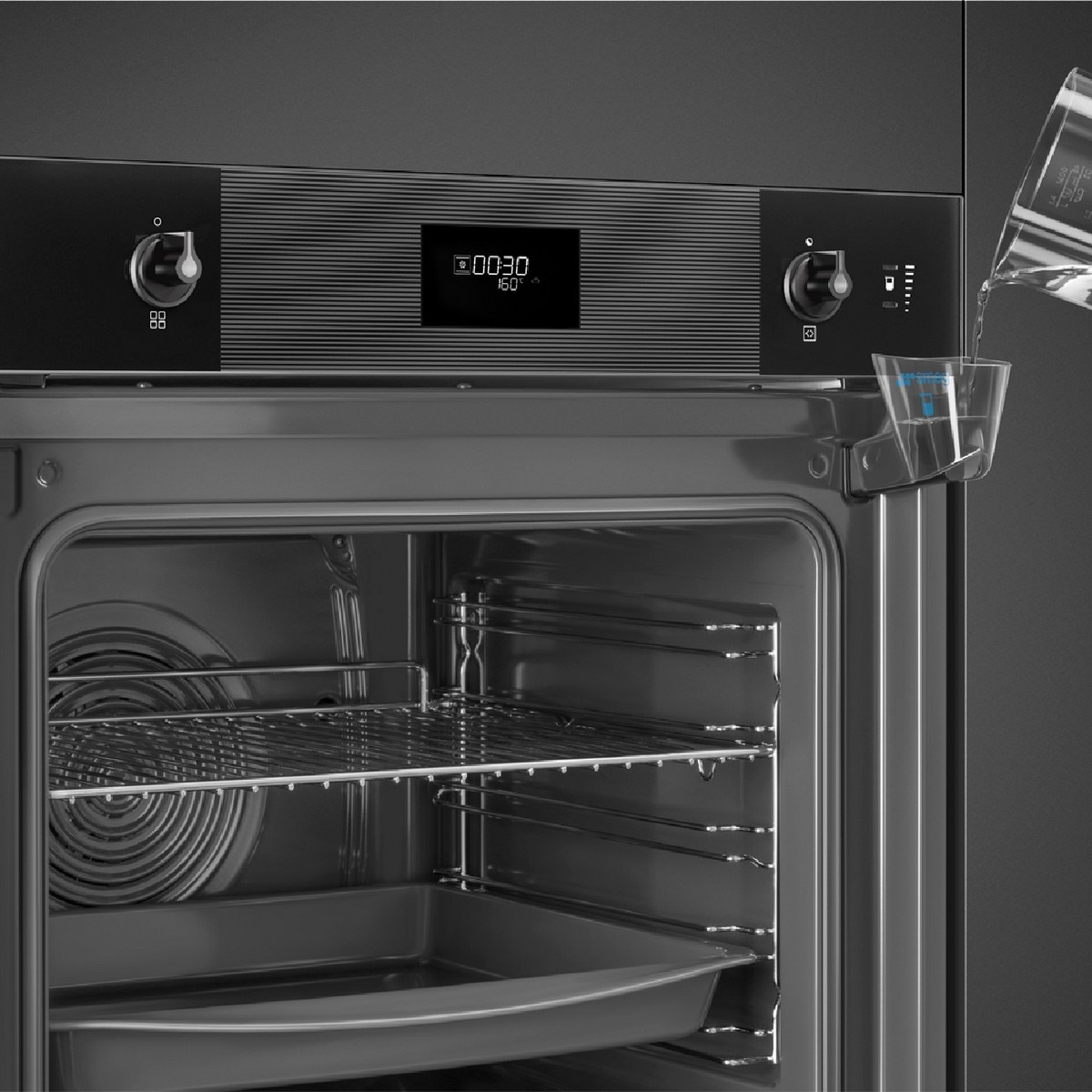 Forno Galileo SteamOne Smeg Linea SO6101S2B3 Combinado com Vaporeira de 68 Litros - Preto Preto-3