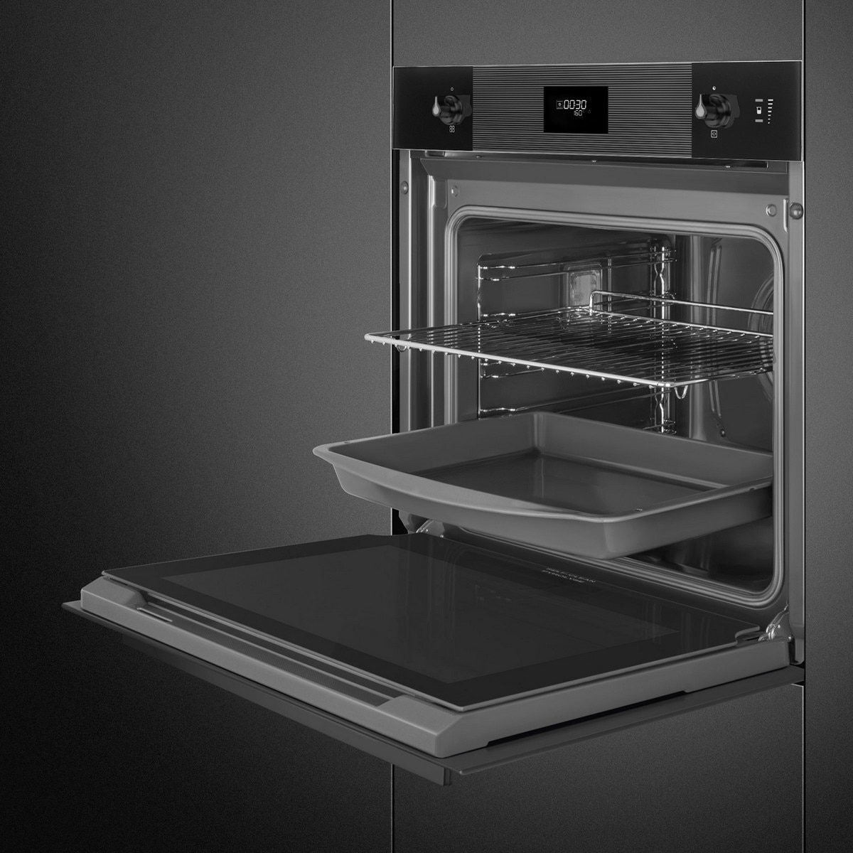 Forno Galileo SteamOne Smeg Linea SO6101S2B3 Combinado com Vaporeira de 68 Litros - Preto Preto-4