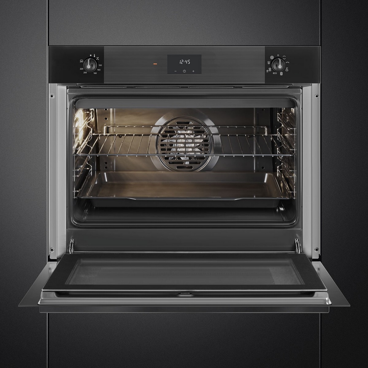 Forno Termoventilado Smeg Linea SO5100TB3 Limpeza VaporClean de 77 Litros - Preto Preto-3