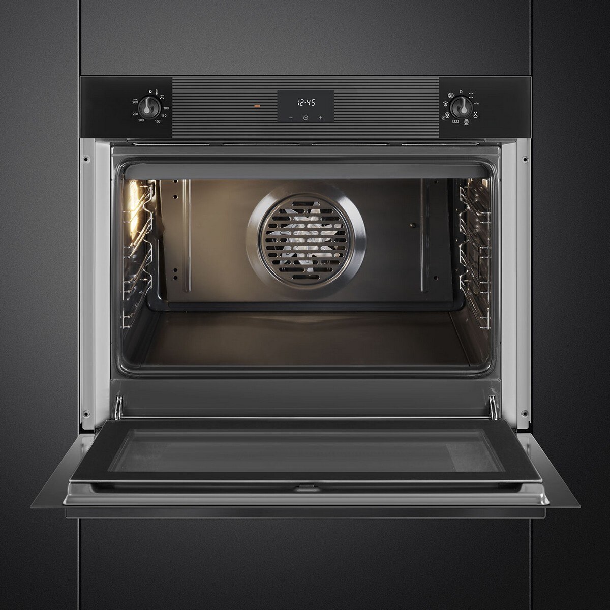 Forno Termoventilado Smeg Linea SO5100TB3 Limpeza VaporClean de 77 Litros - Preto Preto-4