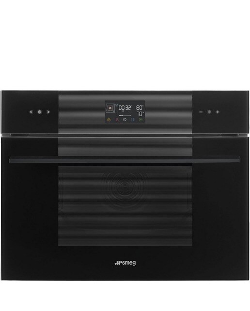 Forno Galileo Steam100 Smeg Linea SO4102S3B3 Combinado com Vaporeira, VaporClean e de 41 Litros - Preto Preto-1