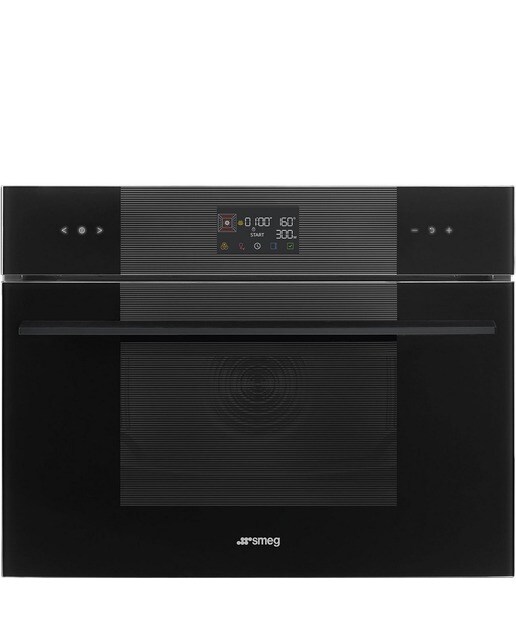 Forno Galileo Micro Combi Smeg Linea SO4102M1B3 Combinado com Micro-ondas de 40 Litros - Preto Preto-1