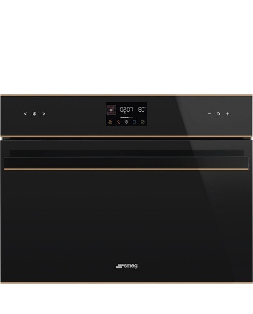 Forno Galileo Micro Combi Smeg Dolce Stil Novo SO4602M1NR Combinado com Micro-ondas de 40 Litros - Preto com Perfis Cobre Preto-1
