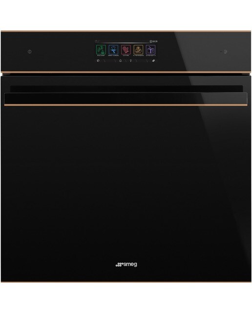 Forno Galileo Steam100 Pro Smeg Dolce Stil Novo SO6606WS4PNR Combinado com Vaporeira, VaporClean de 68 Litros - Preto com Perfis Cobre Preto / Cobre-1