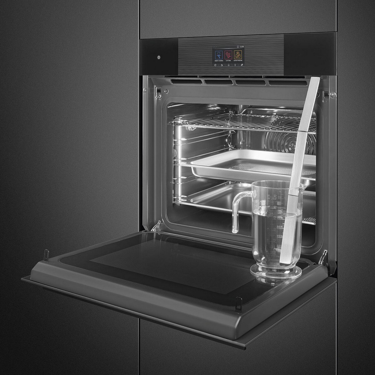 Forno Galileo Omnichef Smeg Linea SO6104APB3 Multitech, VaporClean e Micro-ondas de 68 Litros - Preto Preto-3