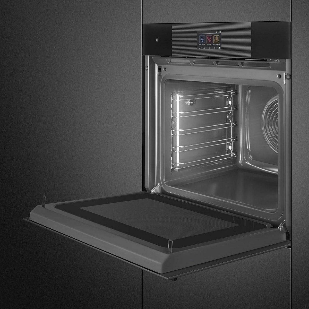 Forno Galileo Omnichef Smeg Linea SO6104APB3 Multitech, VaporClean e Micro-ondas de 68 Litros - Preto Preto-7