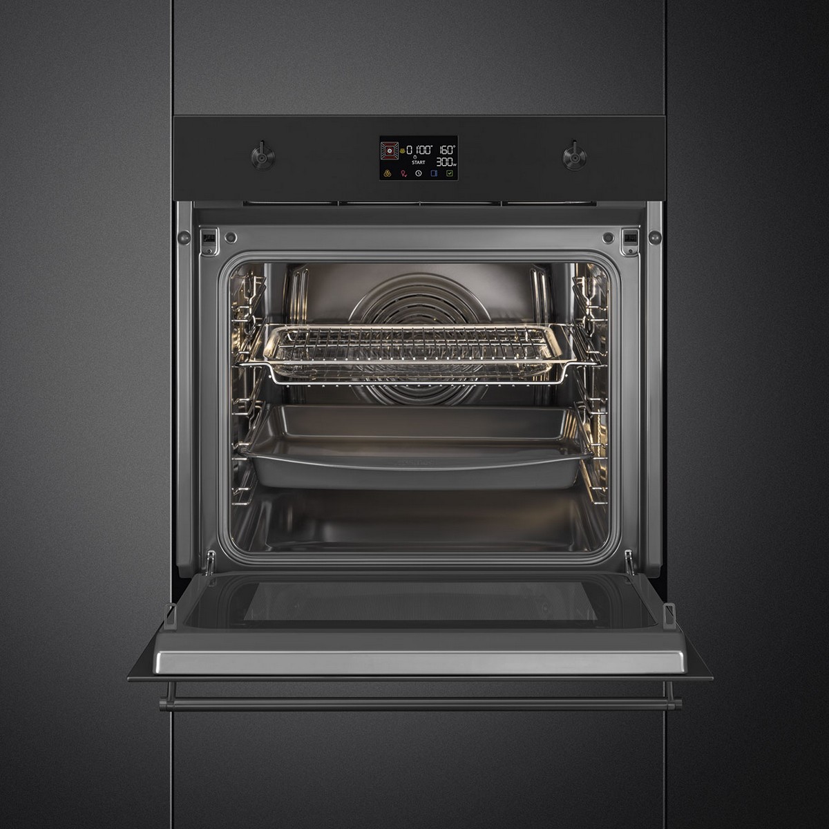Forno SpeedwaveXL Galileo com Micro-ondas Smeg Classica SO6302M2N VaporClean de 68 Litros - Preto Preto-3