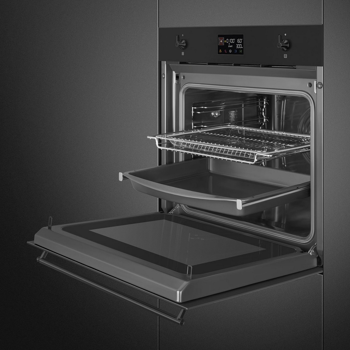 Forno SpeedwaveXL Galileo com Micro-ondas Smeg Classica SO6302M2N VaporClean de 68 Litros - Preto Preto-6