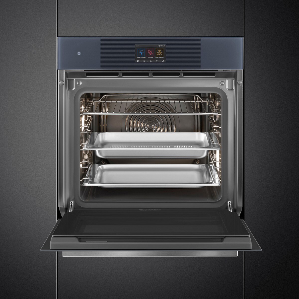 Forno Steam100 Pro Galileo Smeg Linea SO6104S4PG com Vaporeira de 68 Litros - Neptune Grey Cinzento-6