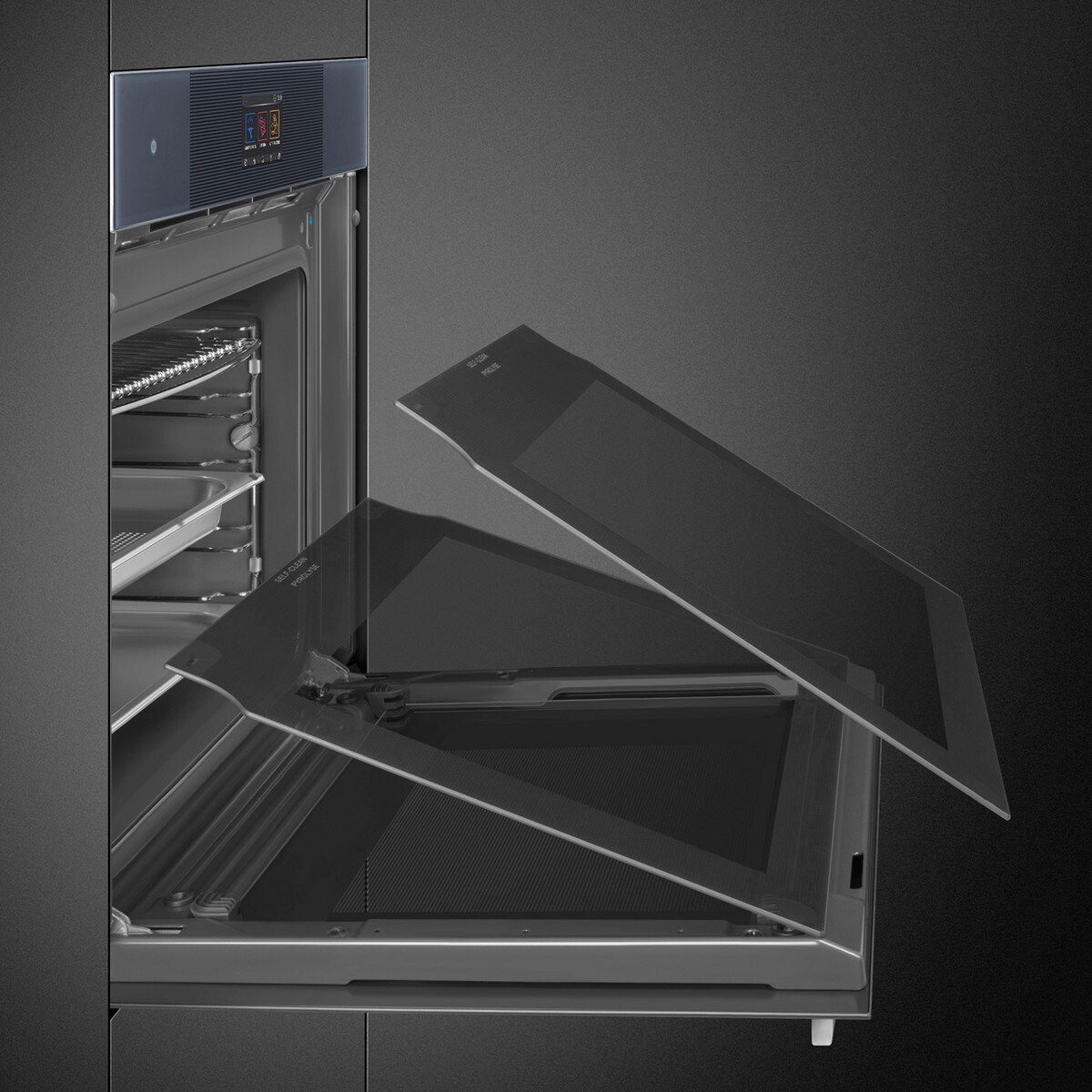 Forno Steam100 Pro Galileo Smeg Linea SO6104S4PG com Vaporeira de 68 Litros - Neptune Grey Cinzento-8
