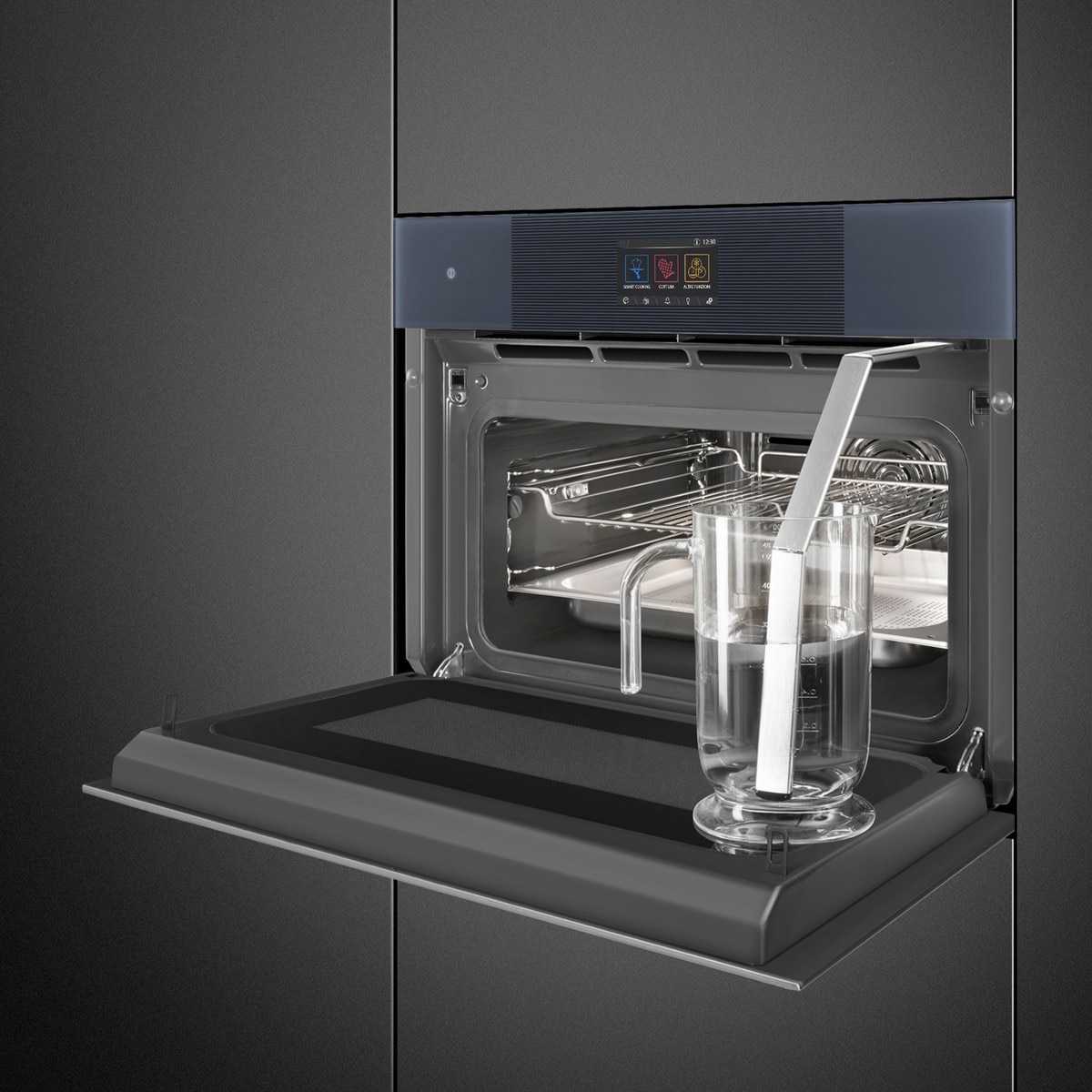 Forno Multitech com Micro-ondas Smeg Linea SO4104APG Compacto, VaporClean e de 40 Litros - Neptune Grey Cinzento-3
