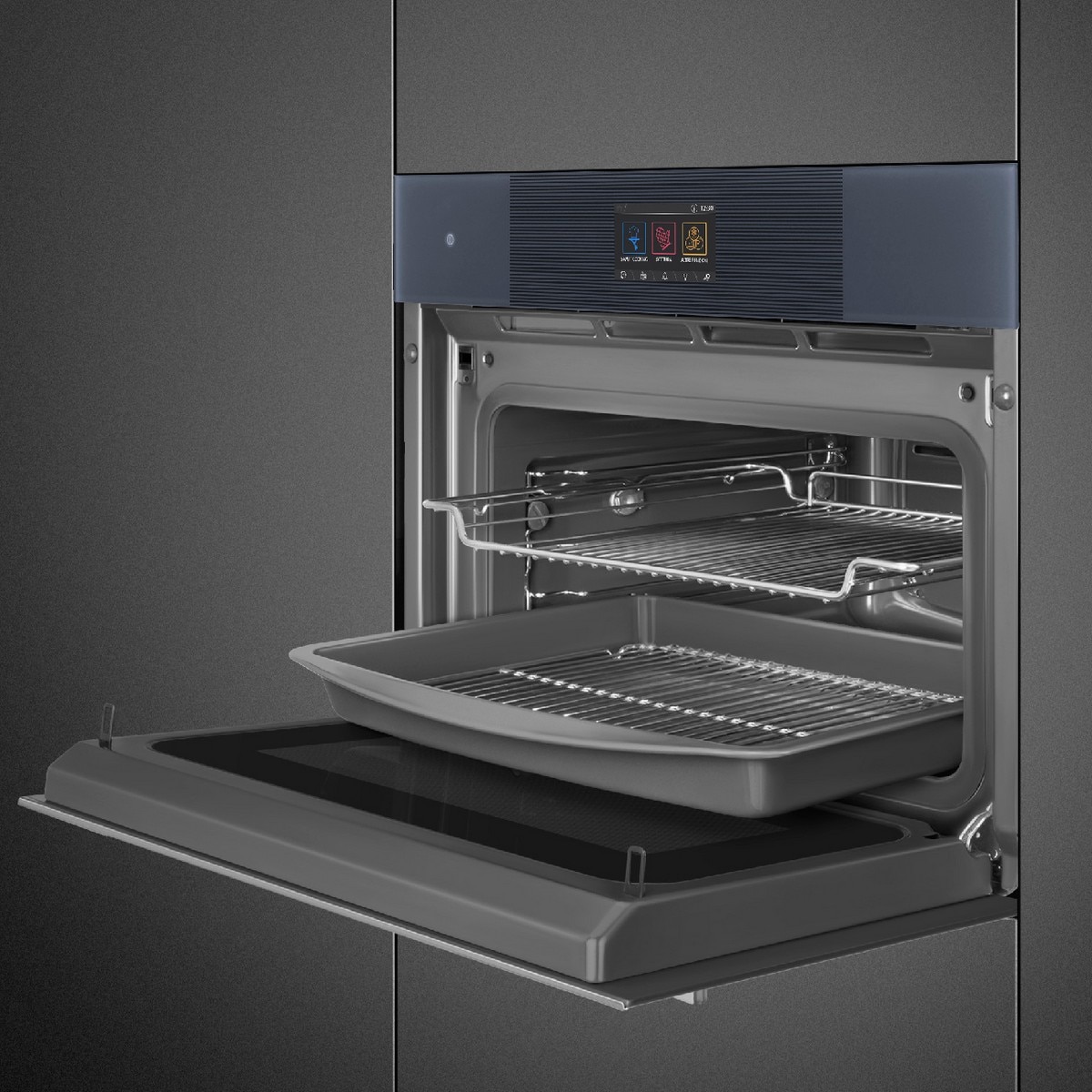 Forno Multitech com Micro-ondas Smeg Linea SO4104APG Compacto, VaporClean e de 40 Litros - Neptune Grey Cinzento-4
