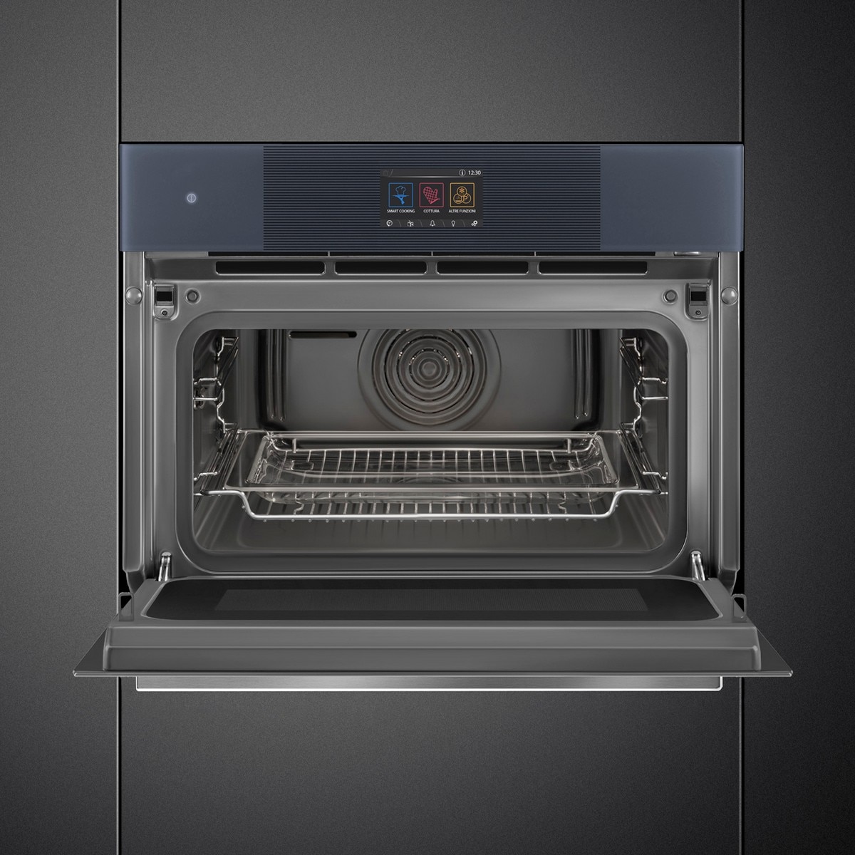 Forno Multitech com Micro-ondas Smeg Linea SO4104APG Compacto, VaporClean e de 40 Litros - Neptune Grey Cinzento-6