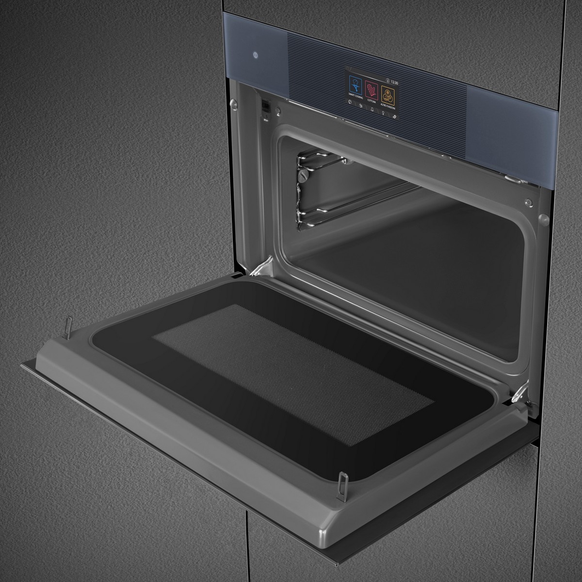 Forno Multitech com Micro-ondas Smeg Linea SO4104APG Compacto, VaporClean e de 40 Litros - Neptune Grey Cinzento-7