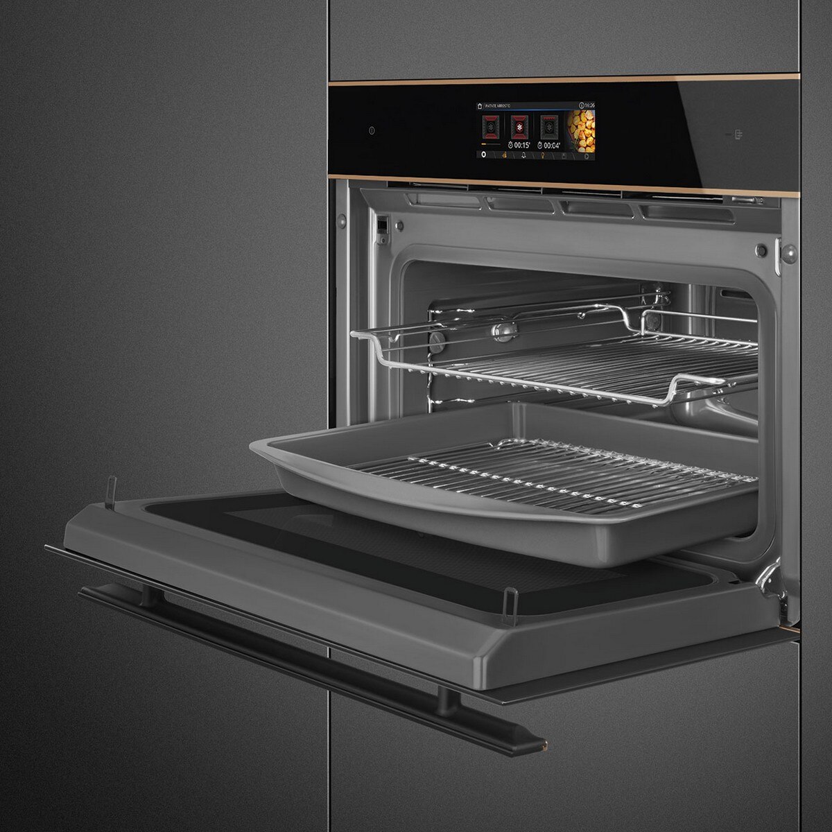 Forno Multifunções Smeg Dolce Stil Novo SO4606WAPNR Omnichef Galileo Multitech de 40 Litros - Preto Preto-4