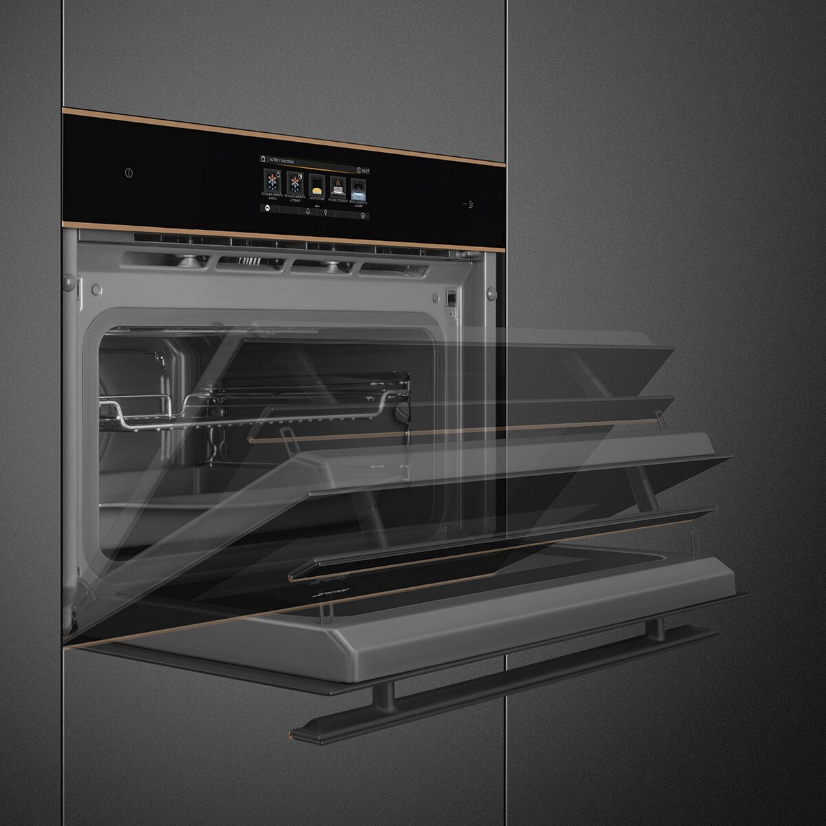 Forno Multifunções Smeg Dolce Stil Novo SO4606WAPNR Omnichef Galileo Multitech de 40 Litros - Preto Preto-8