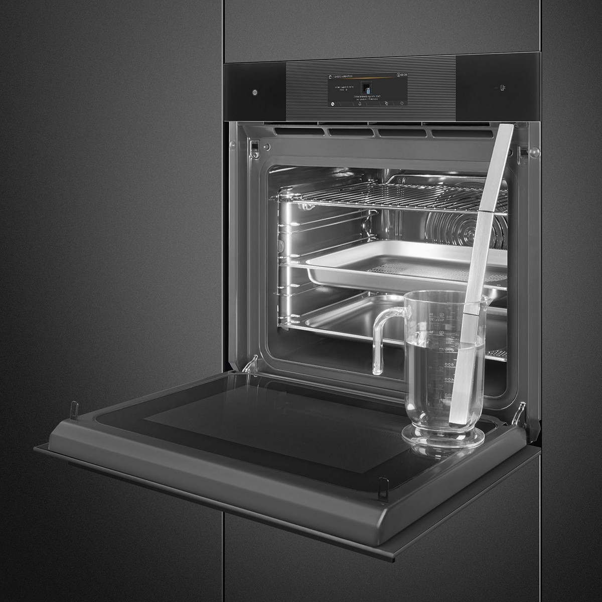 Forno Multifunções Smeg Linea SO6106WAPB3 Omnichef Galileo Multitech e de 68 Litros - Preto Polido Preto-3