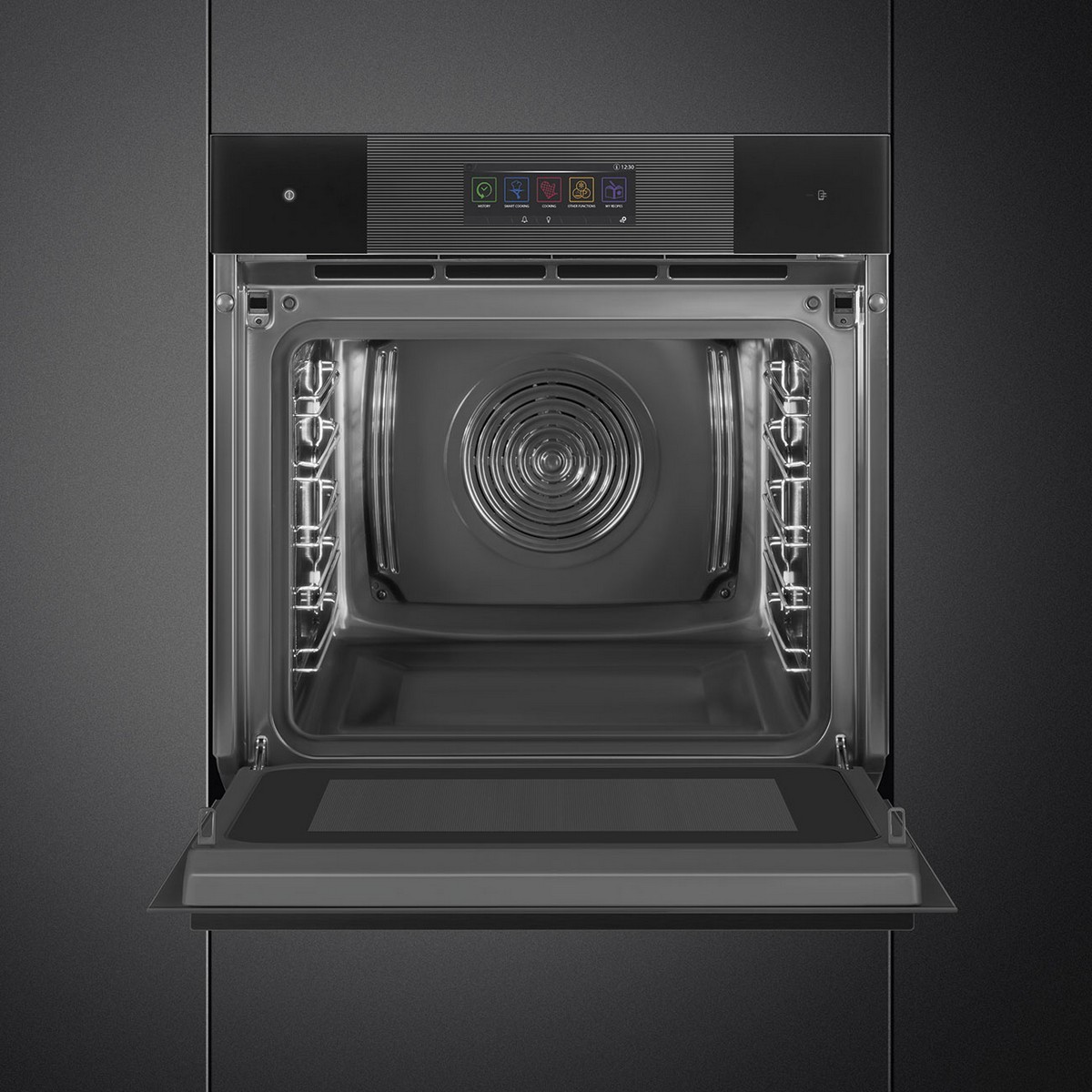 Forno Multifunções Smeg Linea SO6106WAPB3 Omnichef Galileo Multitech e de 68 Litros - Preto Polido Preto-5
