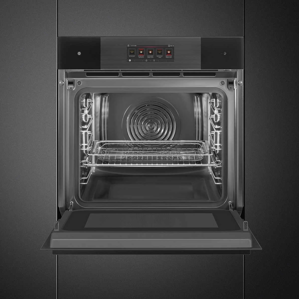 Forno Multifunções Smeg Linea SO6106WAPB3 Omnichef Galileo Multitech e de 68 Litros - Preto Polido Preto-6