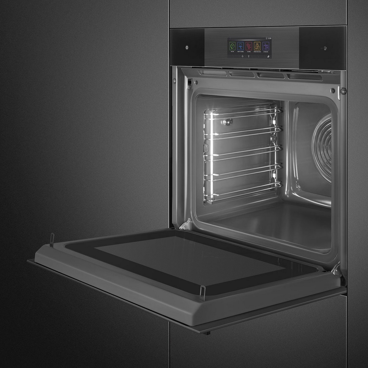 Forno Multifunções Smeg Linea SO6106WAPB3 Omnichef Galileo Multitech e de 68 Litros - Preto Polido Preto-7