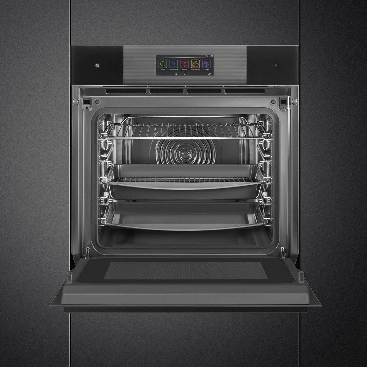 Forno Multifunções Smeg Linea SO6106WAPB3 Omnichef Galileo Multitech e de 68 Litros - Preto Polido Preto-9