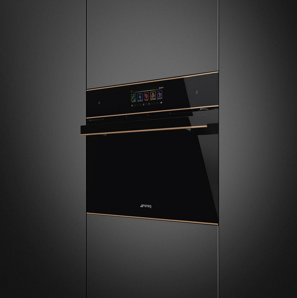 Forno Multifunções Smeg Dolce Stil Novo SO4606WM2PNR com Micro-ondas, Compacto e de 40 Litros - Preto com Perfis Cobre Preto-2