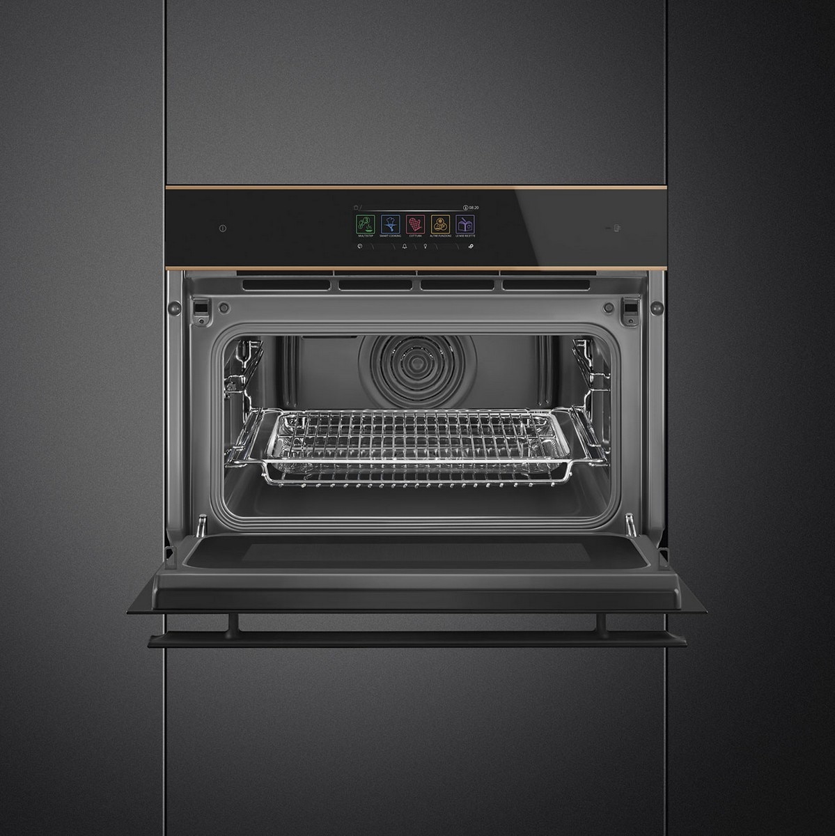 Forno Multifunções Smeg Dolce Stil Novo SO4606WM2PNR com Micro-ondas, Compacto e de 40 Litros - Preto com Perfis Cobre Preto-3
