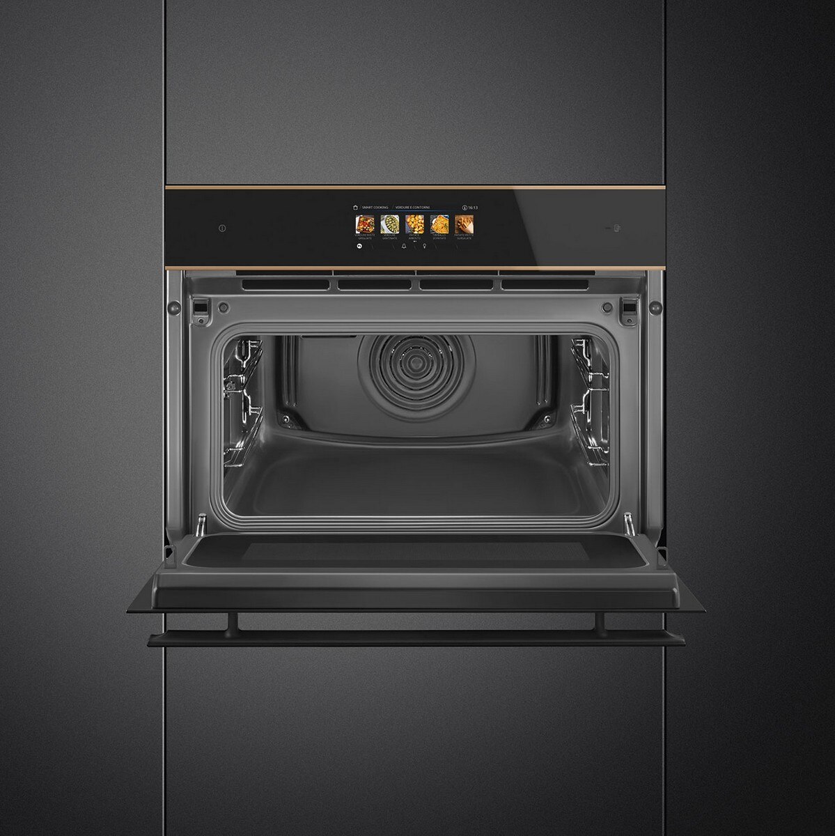 Forno Multifunções Smeg Dolce Stil Novo SO4606WM2PNR com Micro-ondas, Compacto e de 40 Litros - Preto com Perfis Cobre Preto-5