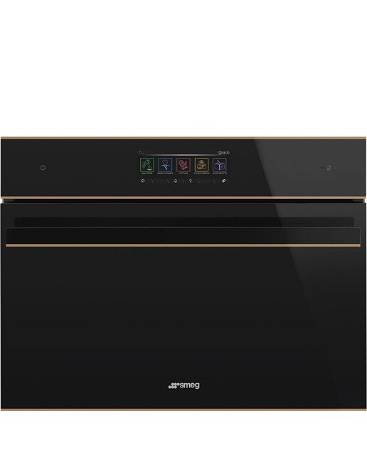 Forno Multifunções Smeg Dolce Stil Novo SO4606WS4PNR Combinado com Vaporeira, Compacto e de 41 Litros - Preto com Perfis Cobre Preto / Cobre-1