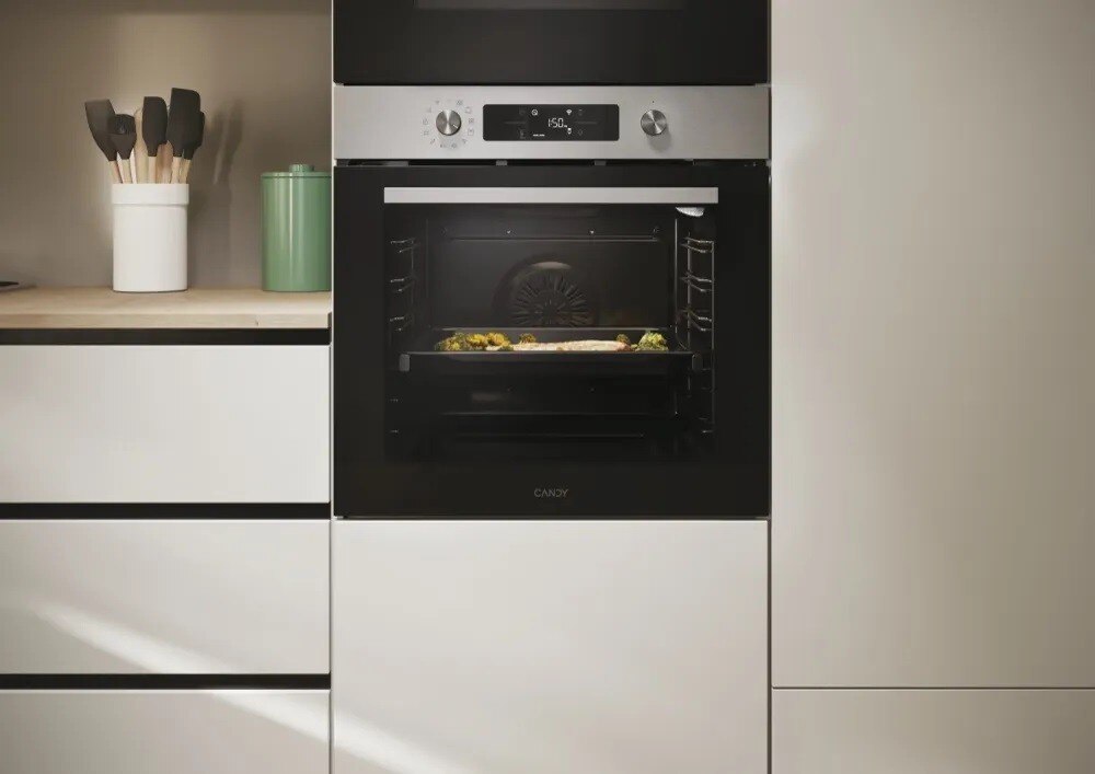 Forno Multifunções Candy Bake 800 CA6NP5B3HTX Hidrolítico, (Wi-Fi + BLE) e de 78 Litros - Inox Inox-6