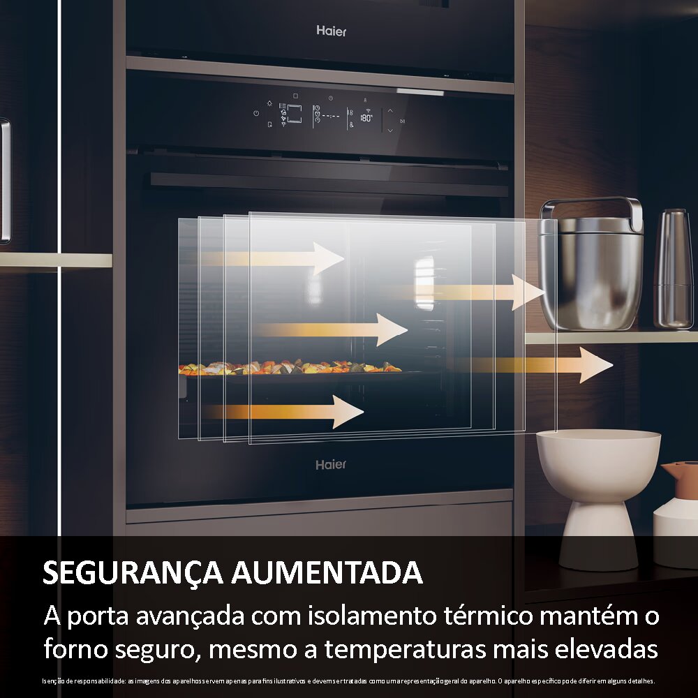 Forno Multifunções Haier H6 ID46G5SYTB ID Série 4 Pirolítico e Hidrolítico e de 78L - Preto 3