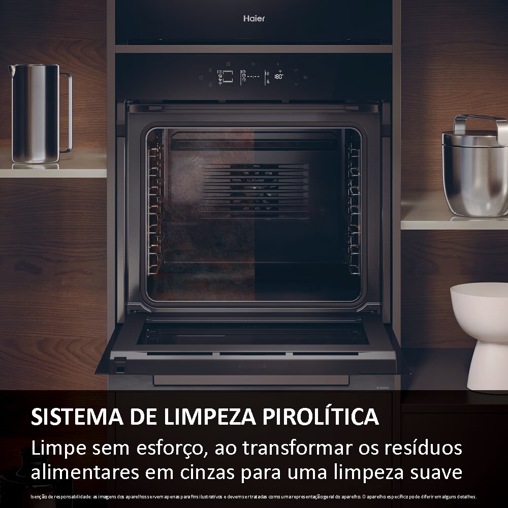 Forno Multifunções Haier H6 ID46G5SYTB ID Série 4 Pirolítico e Hidrolítico e de 78L - Preto 5
