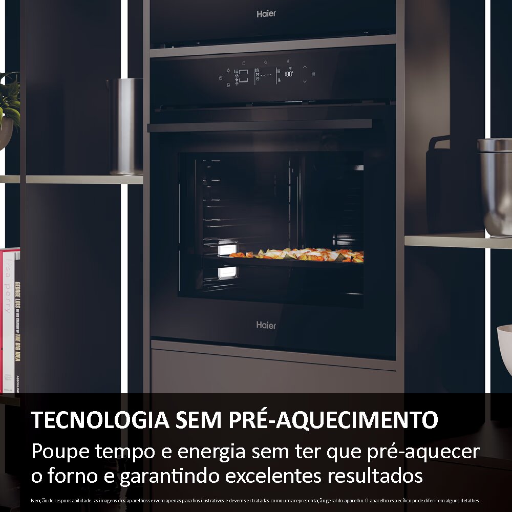 Forno Multifunções Haier H6 ID46G5SYTB ID Série 4 Pirolítico e Hidrolítico e de 78L - Preto 7