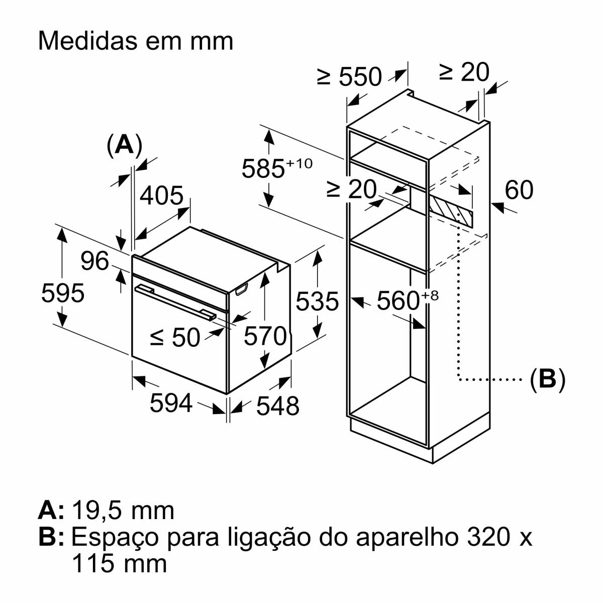 Forno Multifunções Bosch Serie 2 HBA510BR4 Ar Quente 3D, 71 Litros - Inox Aço inoxidável-10