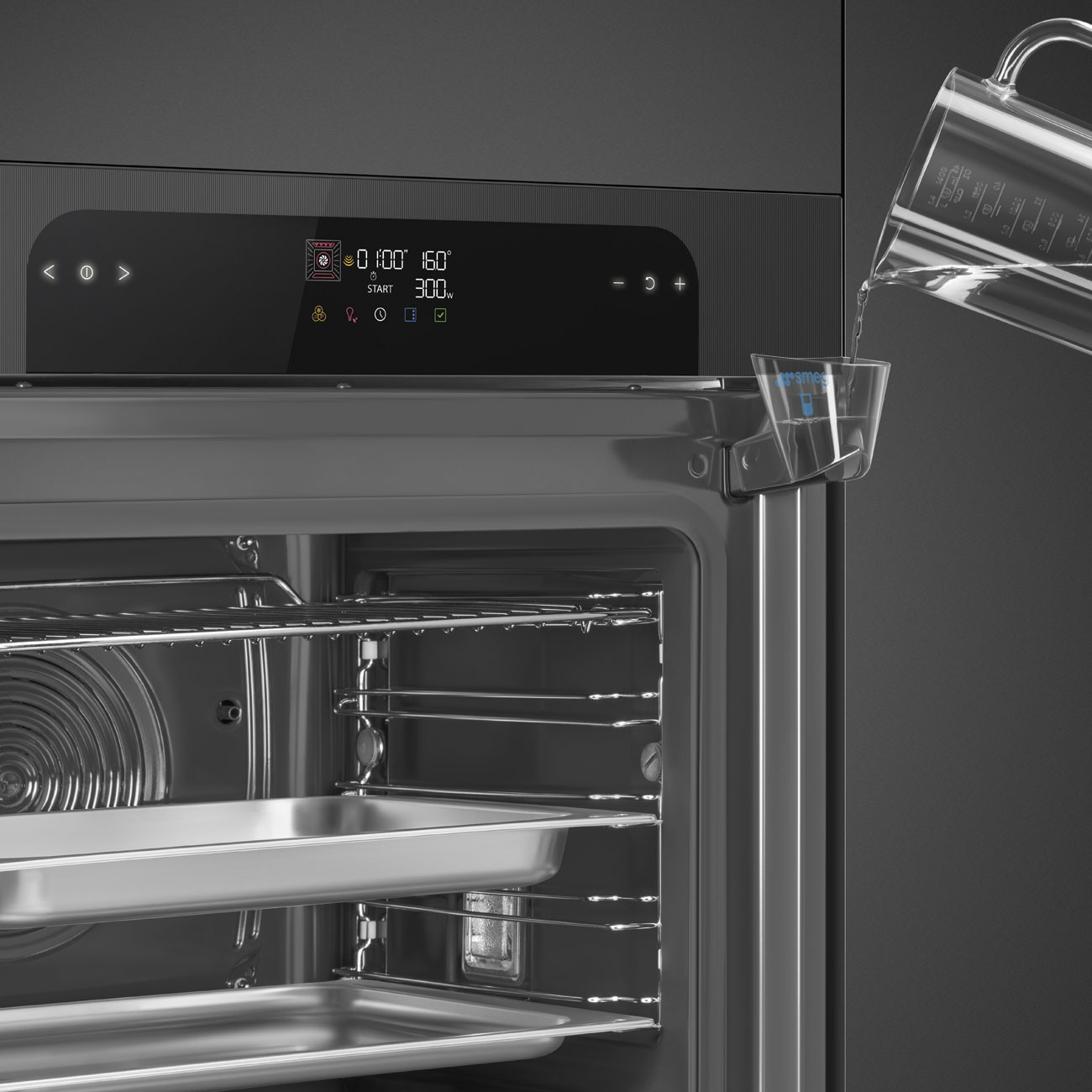 Forno Steam100 Smeg SO6202S3PB Musa de 60 cm - Preto Preto-3