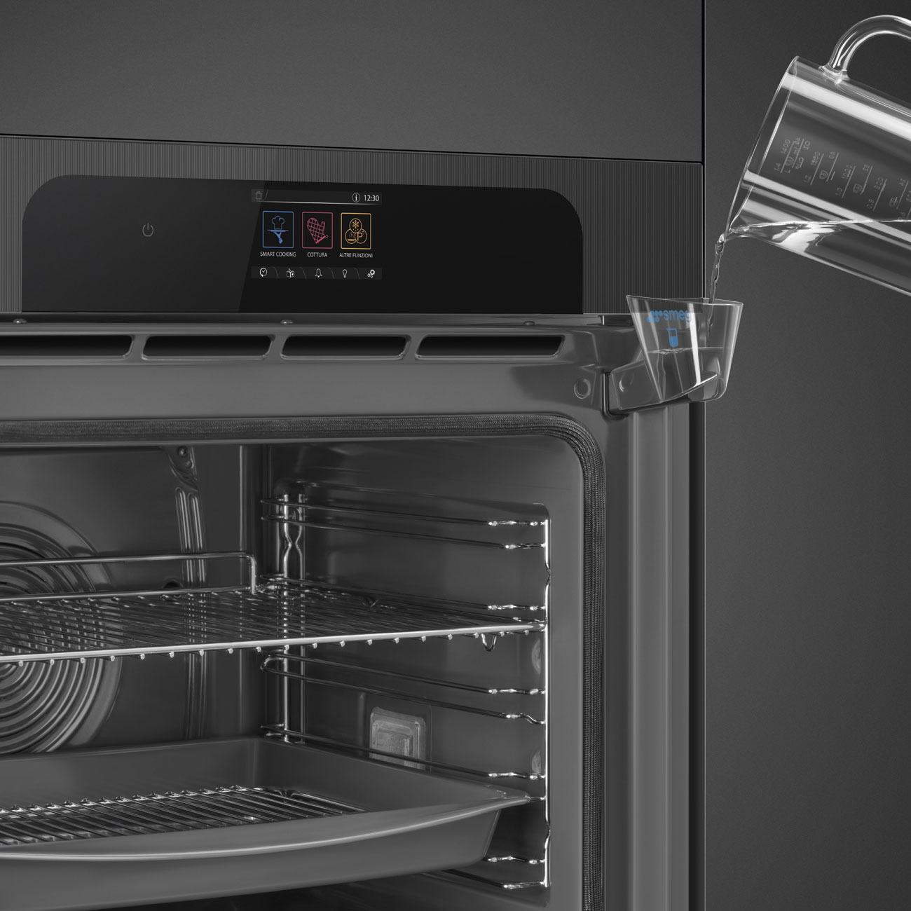 Forno Piro Steam Galileo Smeg SOP6204S2PB Musa Combinado com Vaporeira - Preto Preto-3