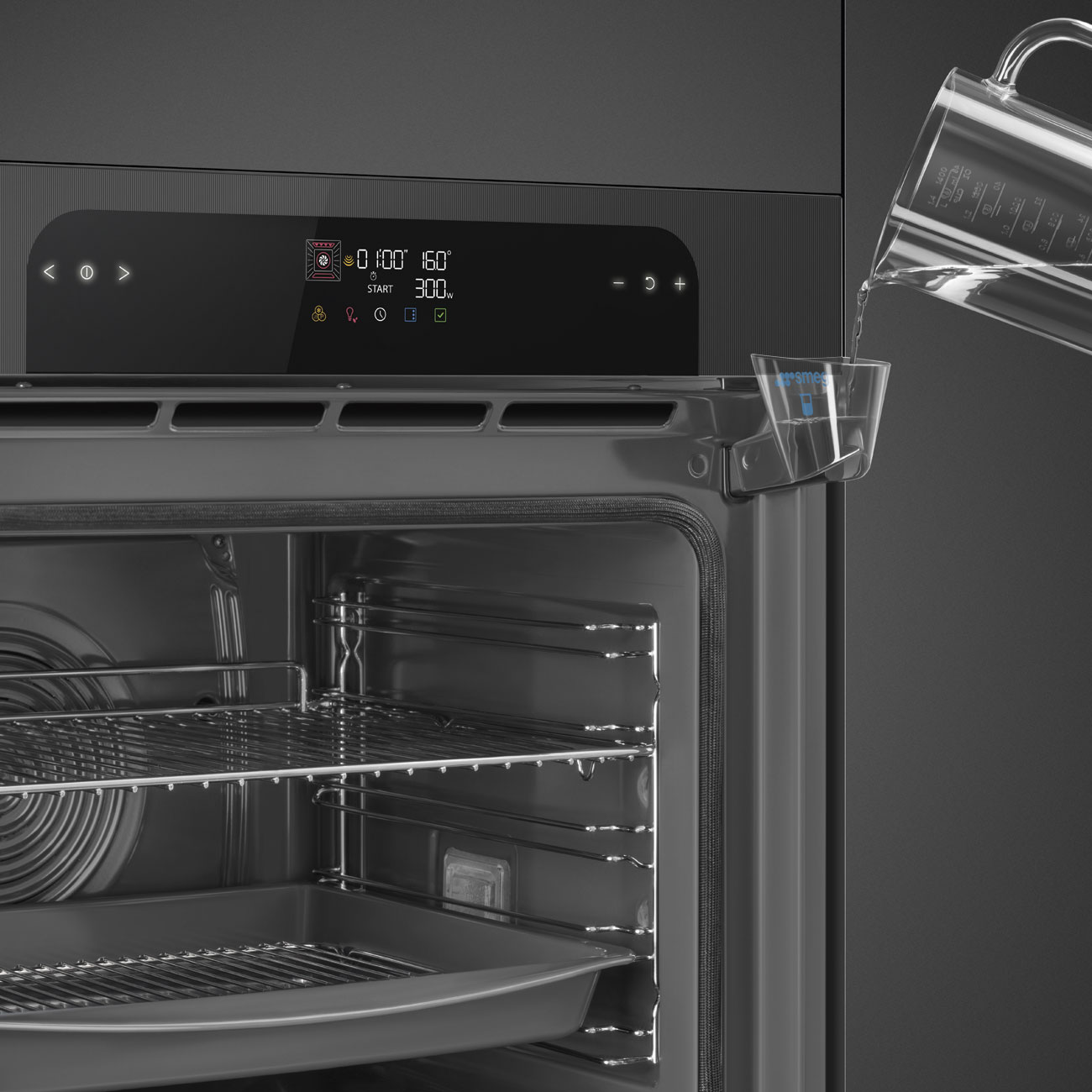 Forno Piro Steam Galileo Smeg SOP6202S2PB Musa Combinado com Vaporeira - Preto Preto-3