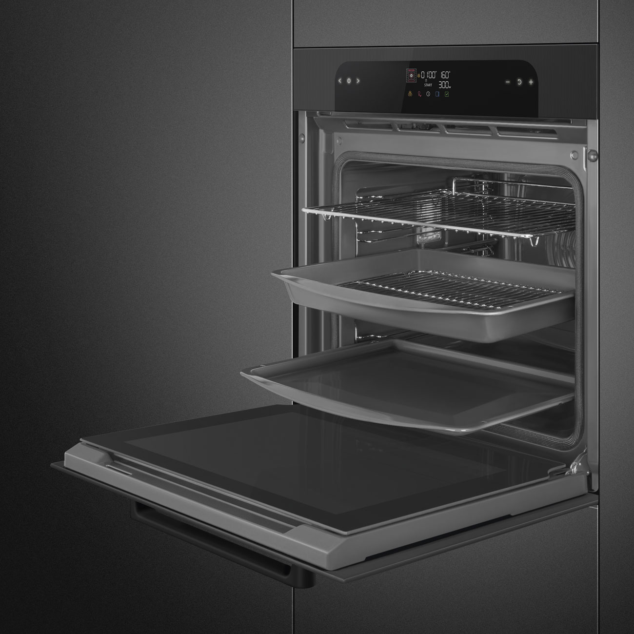 Forno Piro Steam Galileo Smeg SOP6202S2PB Musa Combinado com Vaporeira - Preto Preto-4